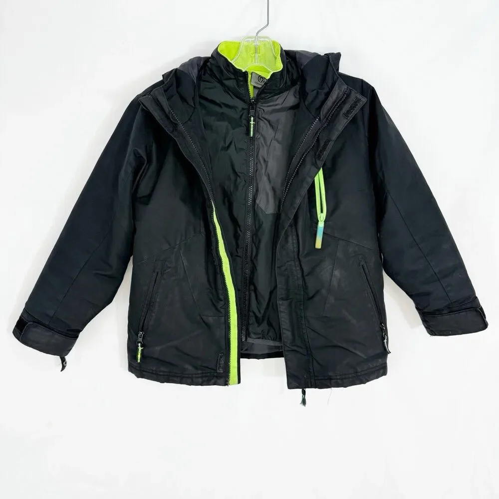 Champion Kids Black & Lime Green 3 In 1 Puff Jacket Size Small (6-7)